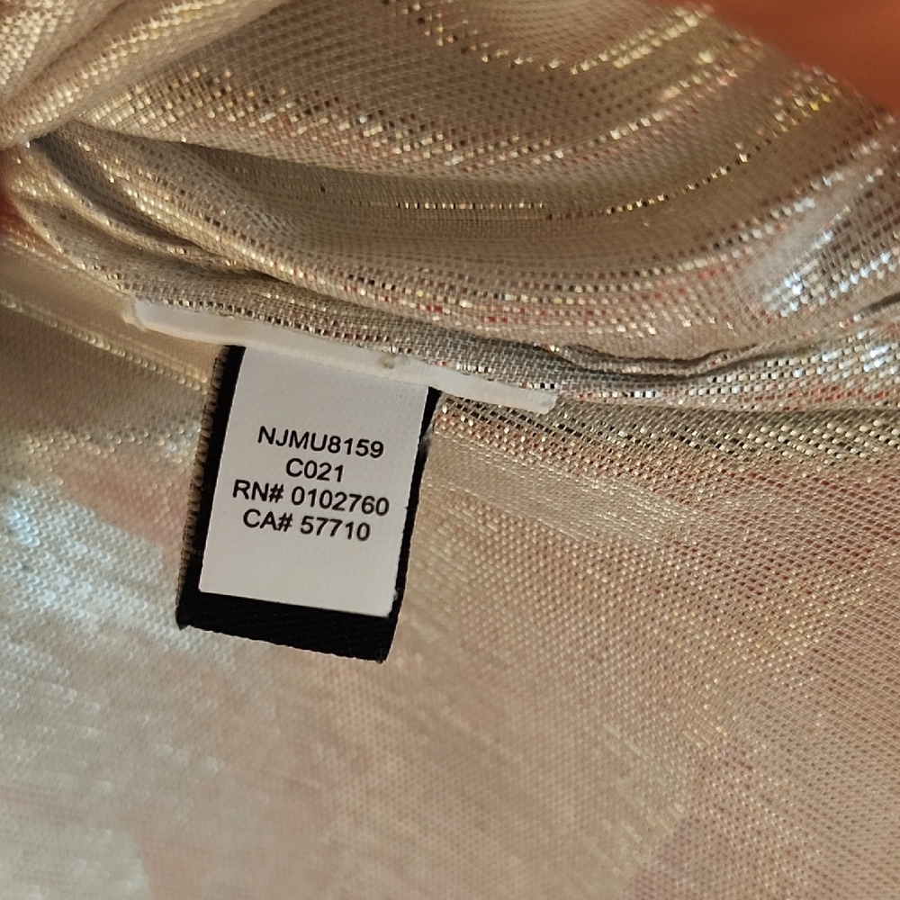 Stunning Kate Spade Shimmering Sheer Silver Long Sleeve Blouse - Picture 8 of 10